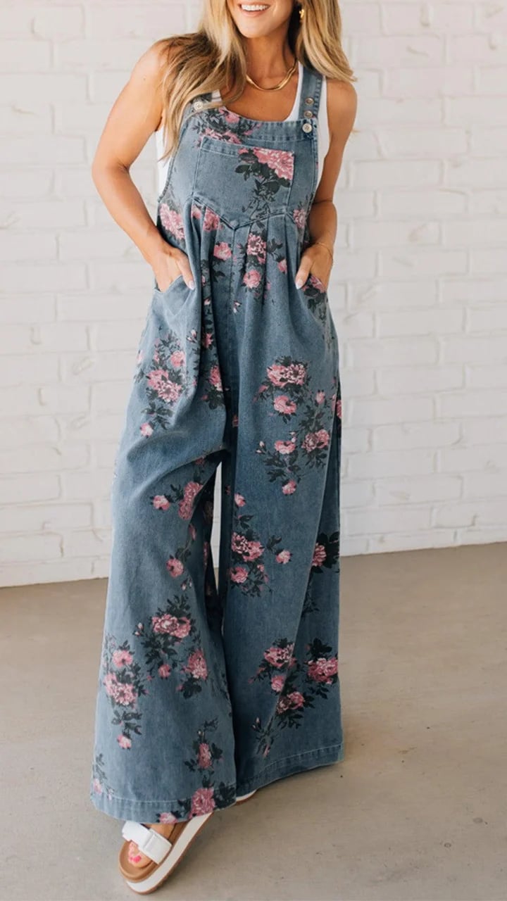 DAPHNE | WOMEN'S SUMMER DUNGAREES WITH PLAYFUL PRINT