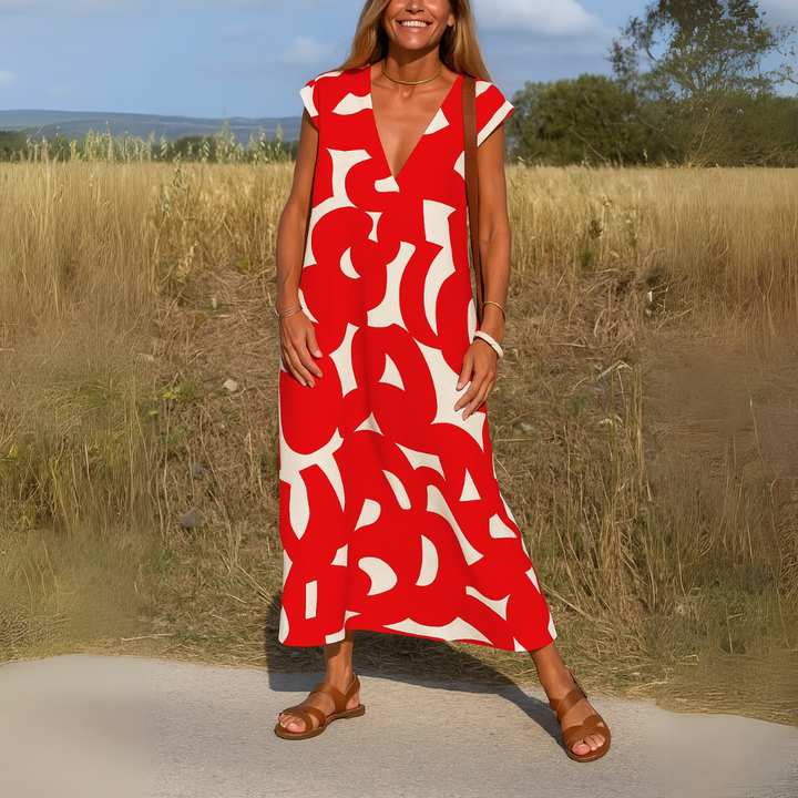 GEORGINA | ELEGANT V-NECK DRESS