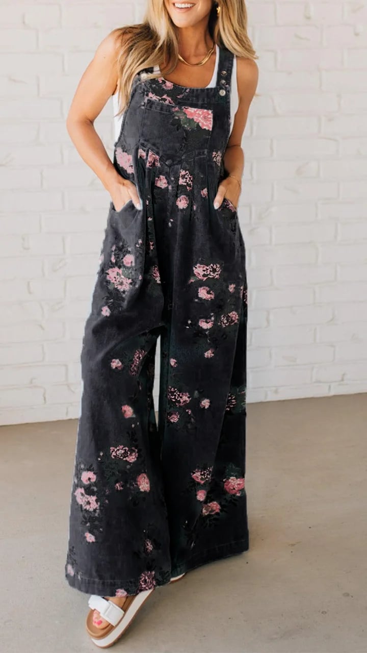 DAPHNE | WOMEN'S SUMMER DUNGAREES WITH PLAYFUL PRINT
