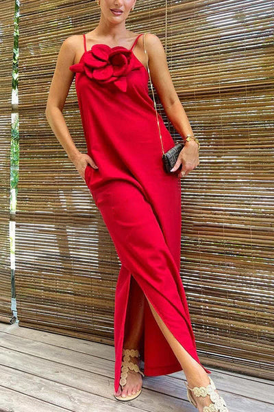 YASINA | ELEGANT SUMMER DRESS WITH FLOWER