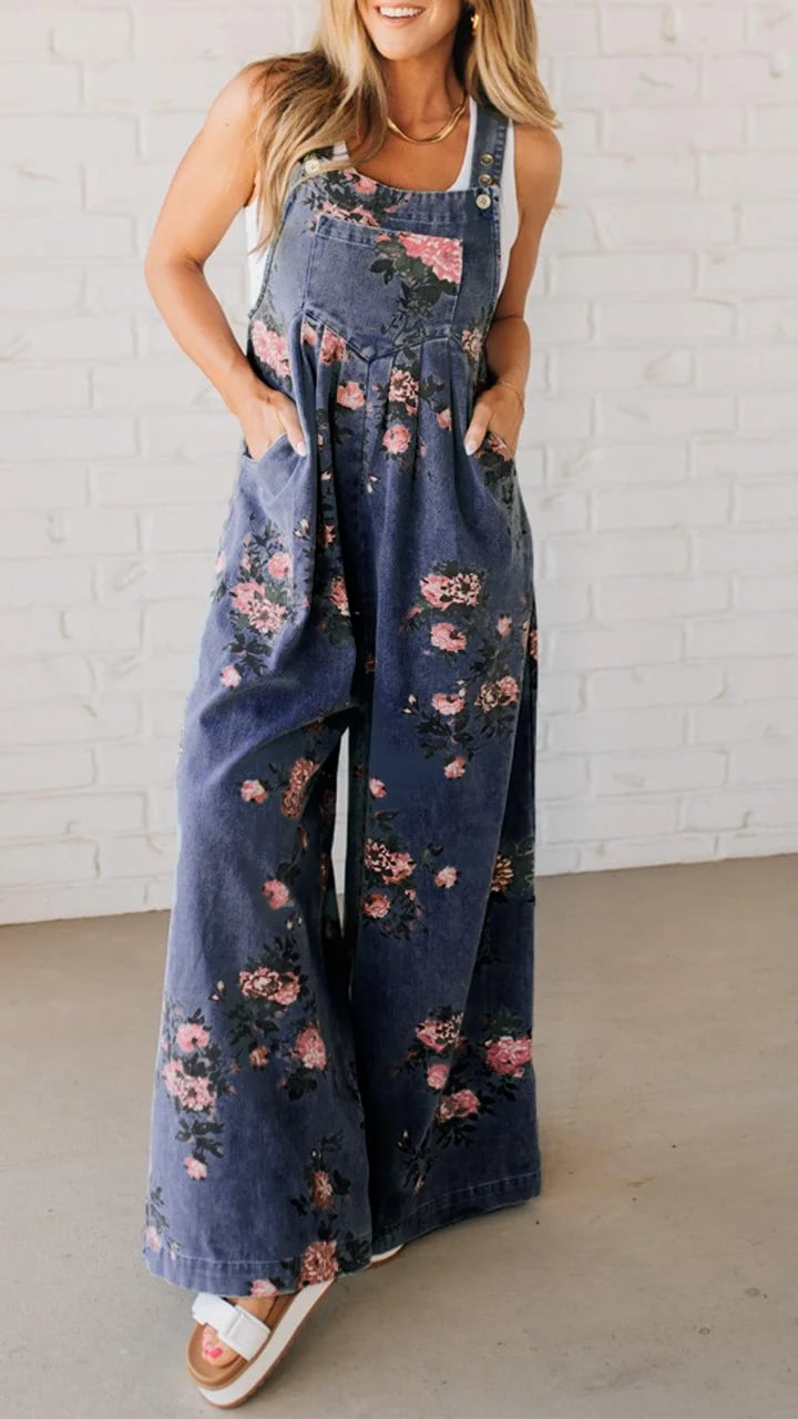 DAPHNE | WOMEN'S SUMMER DUNGAREES WITH PLAYFUL PRINT
