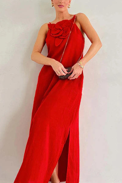 YASINA | ELEGANT SUMMER DRESS WITH FLOWER