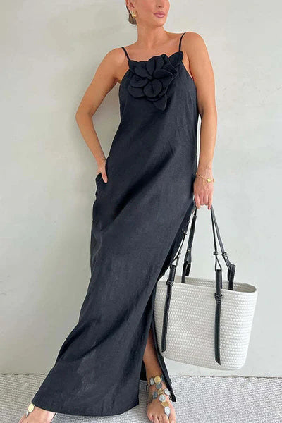 YASINA | ELEGANT SUMMER DRESS WITH FLOWER