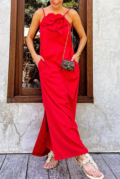 YASINA | ELEGANT SUMMER DRESS WITH FLOWER