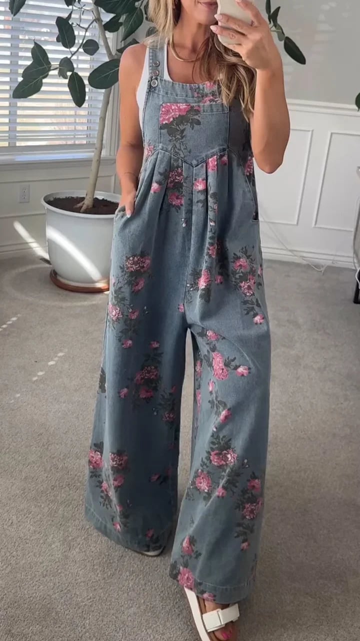 DAPHNE | WOMEN'S SUMMER DUNGAREES WITH PLAYFUL PRINT