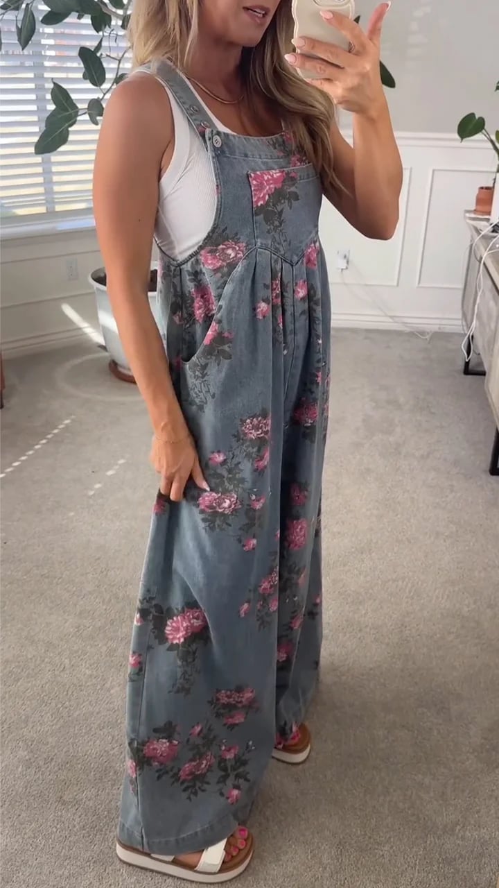 DAPHNE | WOMEN'S SUMMER DUNGAREES WITH PLAYFUL PRINT