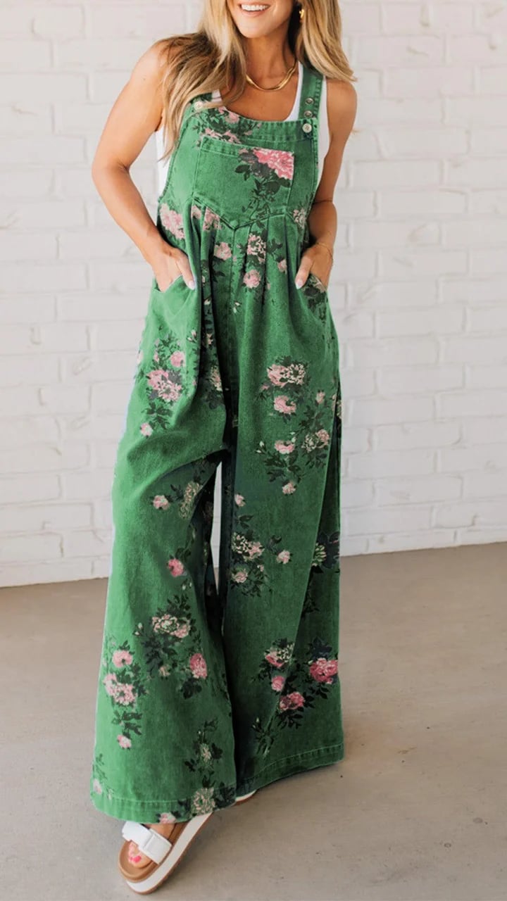 DAPHNE | WOMEN'S SUMMER DUNGAREES WITH PLAYFUL PRINT