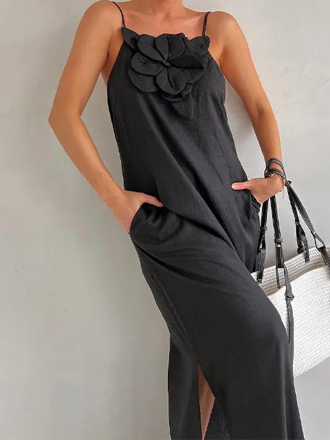 YASINA | ELEGANT SUMMER DRESS WITH FLOWER