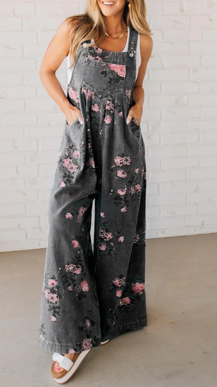 DAPHNE | WOMEN'S SUMMER DUNGAREES WITH PLAYFUL PRINT