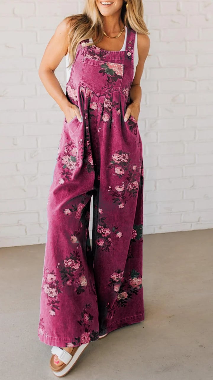 DAPHNE | WOMEN'S SUMMER DUNGAREES WITH PLAYFUL PRINT