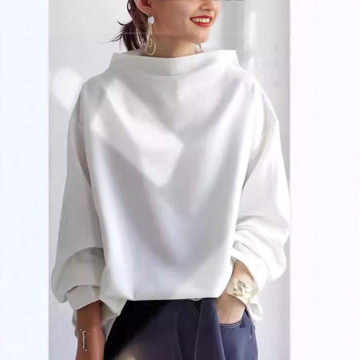 RILANA | ELEGANT TOP WITH HIGH NECK