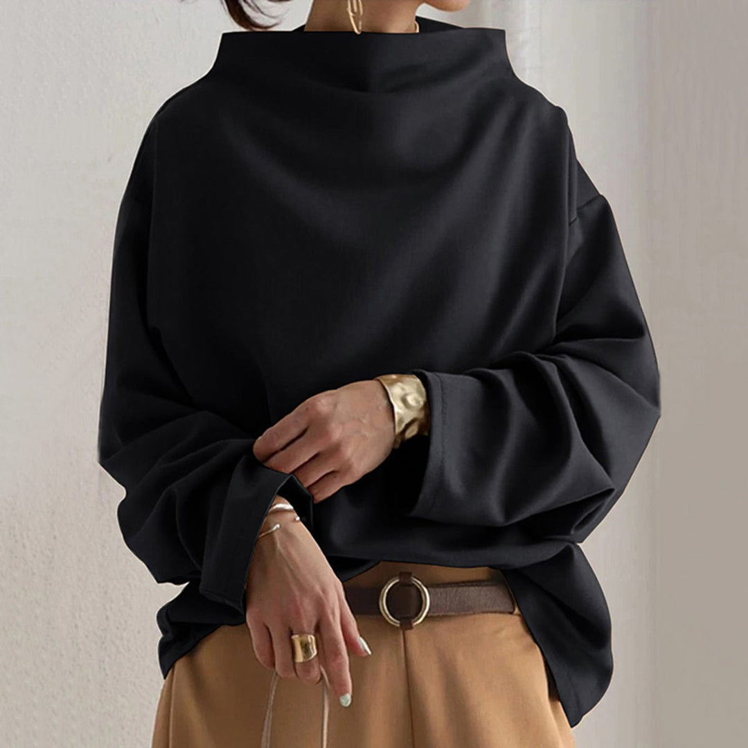 RILANA | ELEGANT TOP WITH HIGH NECK