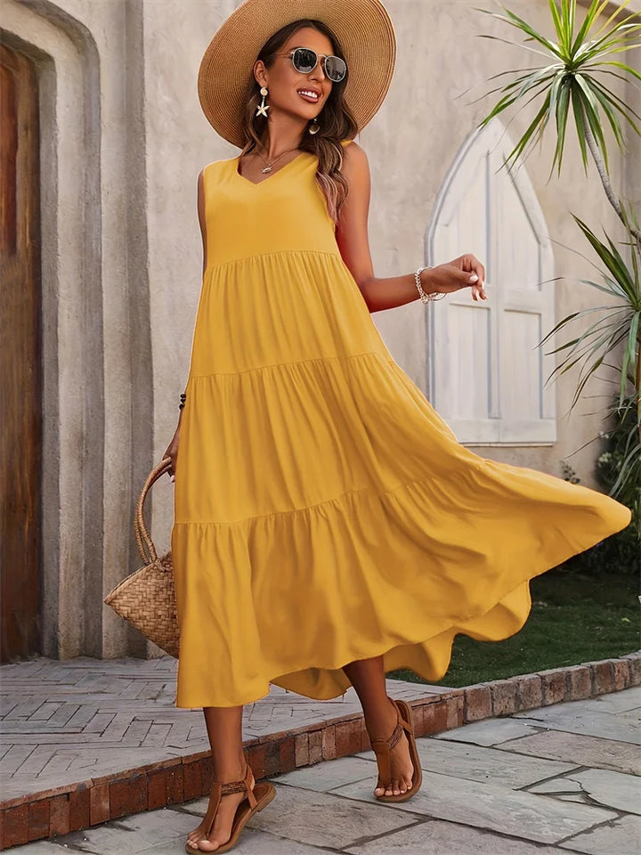 EVY | LONG FLARED DRESS