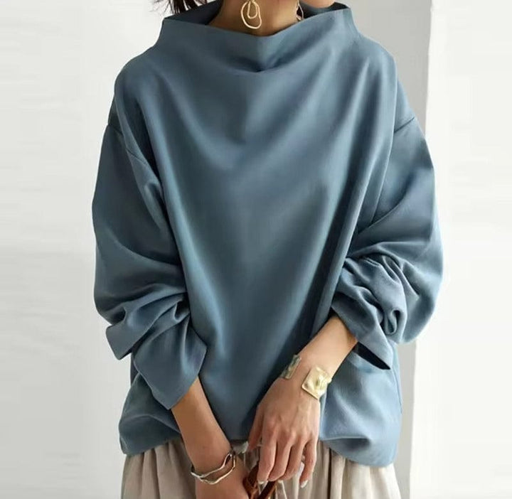 RILANA | ELEGANT TOP WITH HIGH NECK
