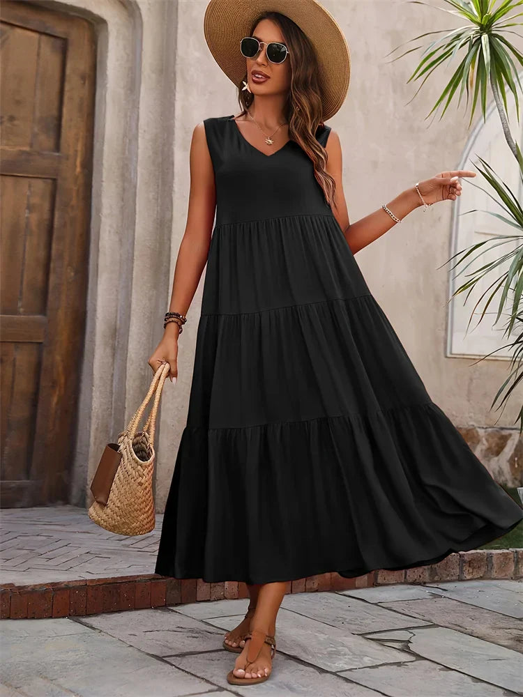 EVY | LONG FLARED DRESS