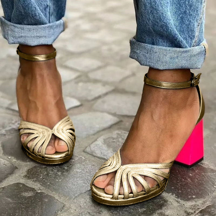 GAIYA | ELEGANT COMFORTABLE HEELS WITH ANKLE STRAP