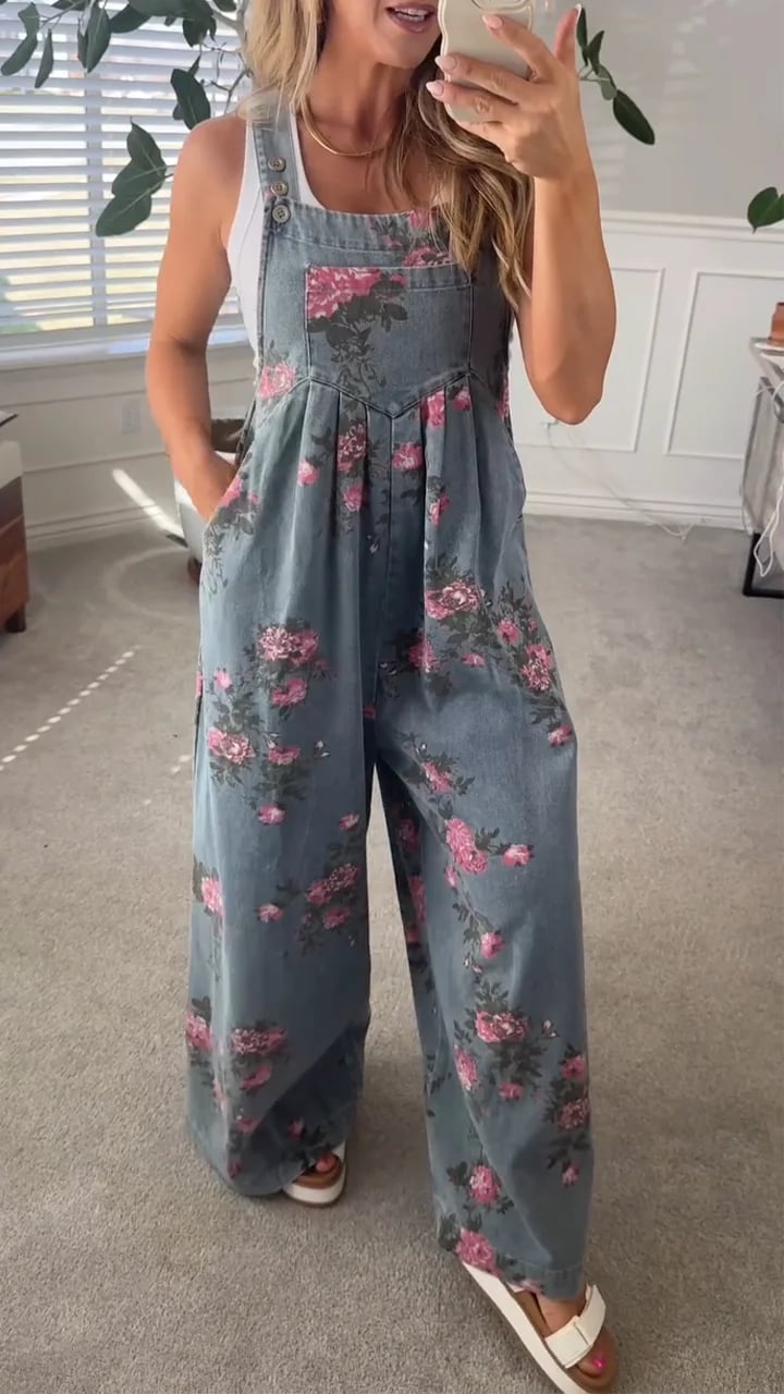 DAPHNE | WOMEN'S SUMMER DUNGAREES WITH PLAYFUL PRINT