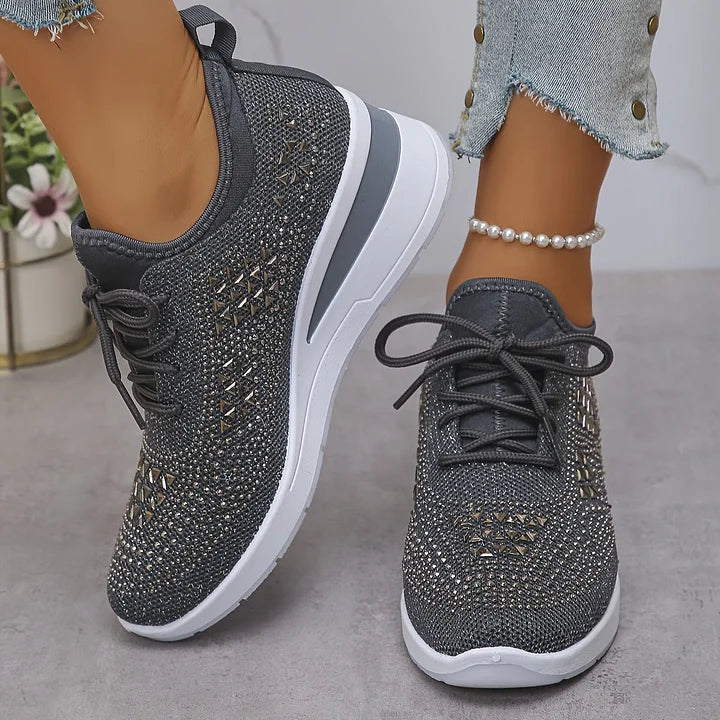 GISELLE | ORTHOPAEDIC SNEAKERS WITH SPARKLING RHINESTONES