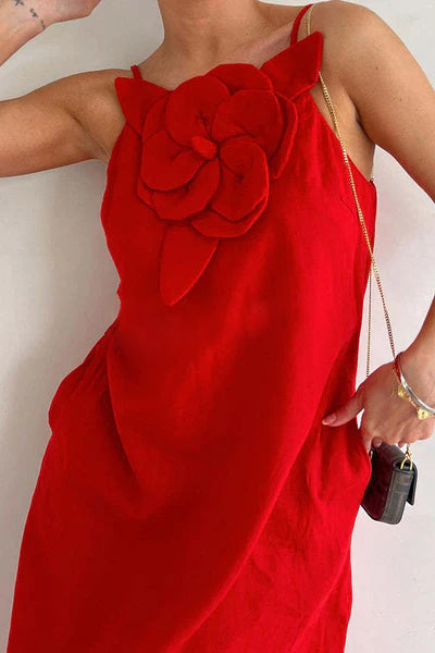 YASINA | ELEGANT SUMMER DRESS WITH FLOWER