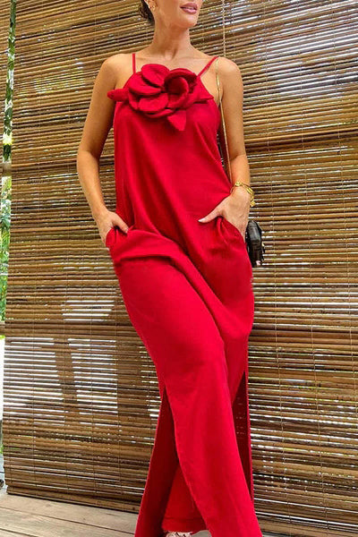 YASINA | ELEGANT SUMMER DRESS WITH FLOWER