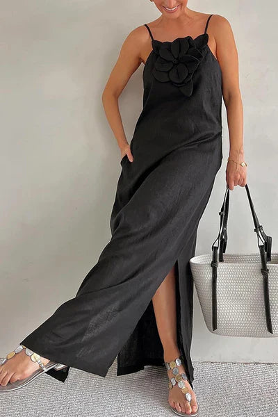 YASINA | ELEGANT SUMMER DRESS WITH FLOWER