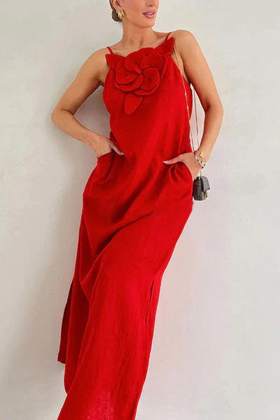 YASINA | ELEGANT SUMMER DRESS WITH FLOWER